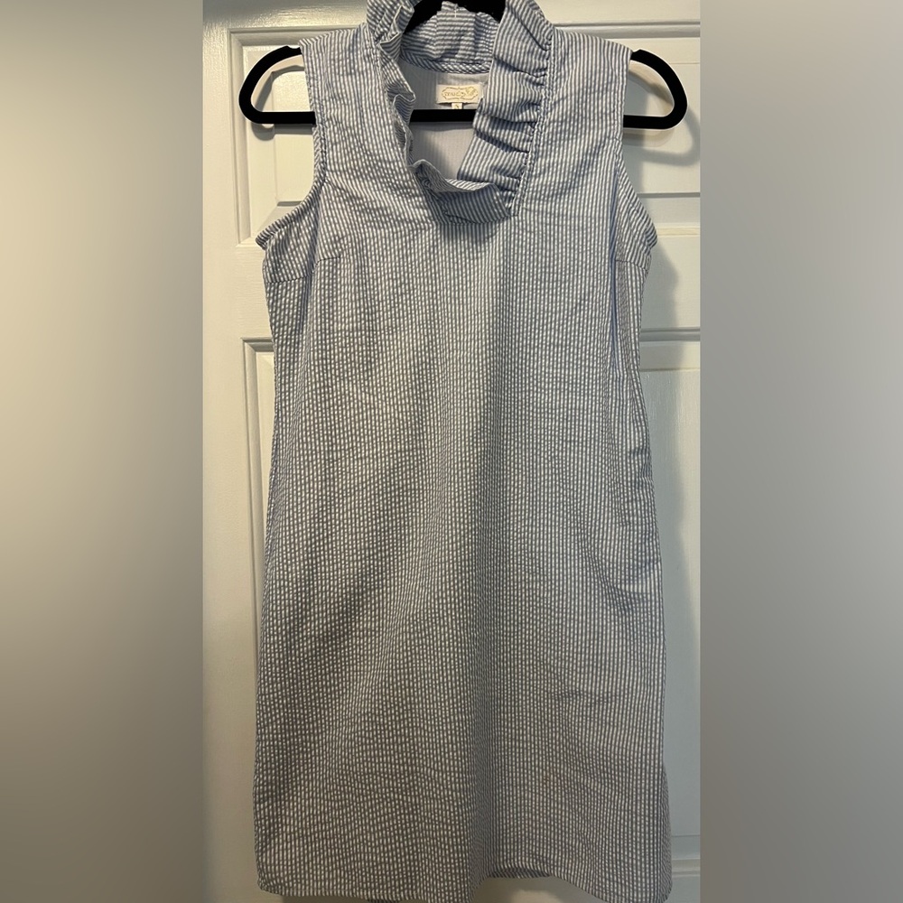 Mudpie shift dress with ruffle collar